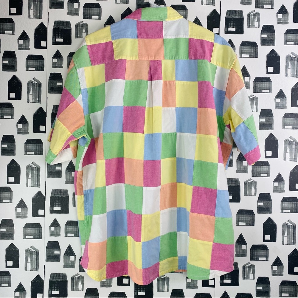 Scandia Woods Patchwork Multicolored Button Down … - image 4